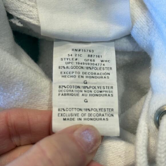 Champion Reverse Weave White Size Large Hoodie with Textured Logo - Picture 5 of 7